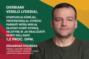 Kviečiame paremti mūsų veiklą ir skirti dalį 1,2 proc. GPM paramos